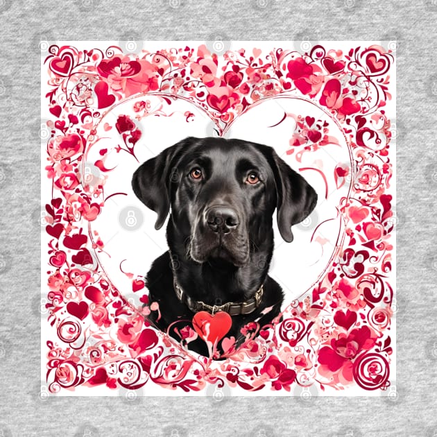 Labrador Retriever Be Mine Valentine by Doodle and Things